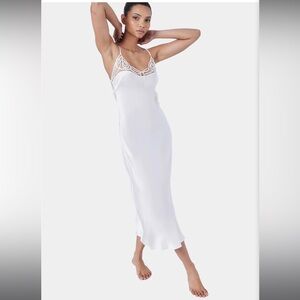 Ginia 100% Silk Slip Dress - White XS NWT